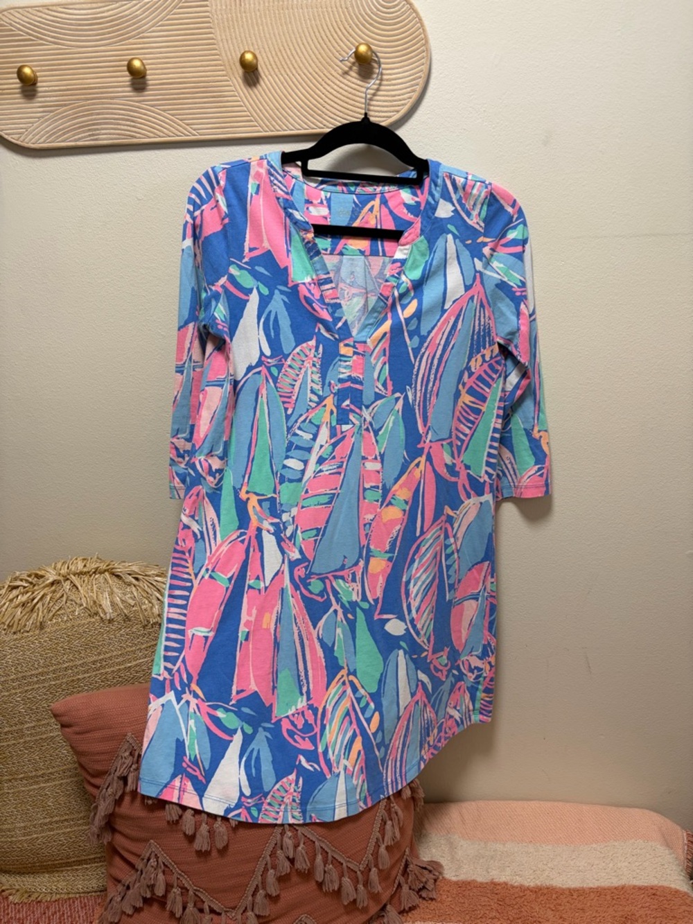 Lily Pulitzer Vibrant Blue Tropical Print Tunic